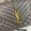 Saint Laurent medium envelope Bag in quilted grain de poudre embossed leather 600185 Gray