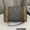 Saint Laurent medium envelope Bag in quilted grain de poudre embossed leather 600185 Gray
