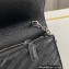 Saint Laurent cassandre matelassé envelope chain wallet in grain de poudre embossed leather 393953/742920/695108 Black/Silver