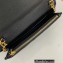Saint Laurent cassandre matelassé envelope chain wallet in grain de poudre embossed leather 393953/742920/695108 Black/Gold