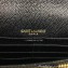 Saint Laurent cassandre matelassé envelope chain wallet in grain de poudre embossed leather 393953/742920/695108 Black/Gold