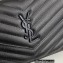 Saint Laurent cassandre matelassé envelope chain wallet in grain de poudre embossed leather 393953/742920/695108 Black
