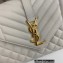 Saint Laurent medium envelope Bag in quilted grain de poudre embossed leather 600185 White