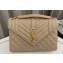 Saint Laurent medium envelope Bag in quilted grain de poudre embossed leather 600185 Beige