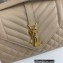 Saint Laurent medium envelope Bag in quilted grain de poudre embossed leather 600185 Beige