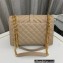 Saint Laurent medium envelope Bag in quilted grain de poudre embossed leather 600185 Beige