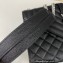 Saint Laurent medium envelope Bag in quilted grain de poudre embossed leather 600185 Black/Silver