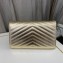 Saint Laurent cassandre matelassé chain wallet in grain de poudre embossed leather 377828 Gold