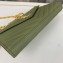 Saint Laurent cassandre matelassé chain wallet in grain de poudre embossed leather 377828 Green/Gold