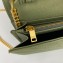 Saint Laurent cassandre matelassé chain wallet in grain de poudre embossed leather 377828 Green/Gold