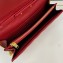 Saint Laurent cassandre matelassé chain wallet in grain de poudre embossed leather 377828 Red/Gold
