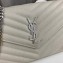 Saint Laurent cassandre matelassé chain wallet in grain de poudre embossed leather 377828 Creamy/Silver