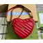 Gucci Interlocking G mini heart shoulder bag 751628 Red 2023