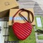 Gucci Interlocking G mini heart shoulder bag 751628 Red 2023