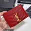 Saint Laurent Cassandre Matelassé Card Case In Grain De Poudre Embossed Leather 423291 Red/Gold