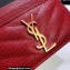 Saint Laurent Cassandre Matelassé Card Case In Grain De Poudre Embossed Leather 423291 Red/Gold