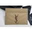 Saint Laurent Cassandre Matelassé Card Case In Grain De Poudre Embossed Leather 423291 Beige/Silver