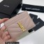 Saint Laurent Cassandre Matelassé Card Case In Grain De Poudre Embossed Leather 423291 Pink/Gold
