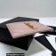 Saint Laurent Cassandre Matelassé Card Case In Grain De Poudre Embossed Leather 423291 Pink/Gold
