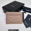 Saint Laurent Cassandre Matelassé Card Case In Grain De Poudre Embossed Leather 423291 Pink/Silver