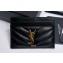Saint Laurent Cassandre Matelassé Card Case In Grain De Poudre Embossed Leather 423291 Black/Gold