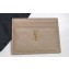 Saint Laurent Gaby Card Case In Quilted Lambskin 703219 Beige