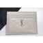 Saint Laurent Gaby Card Case In Quilted Lambskin 703219 Vintage White