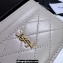 Saint Laurent Gaby Card Case In Quilted Lambskin 703219 Vintage White