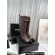 Chanel Lambskin & Patent Calfskin High Boots G45005 Burgundy 2023