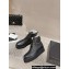 Chanel Chain and CC Logo Lace-up Ankle Boots Black 2023