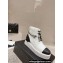 Chanel Chain and CC Logo Lace-up Ankle Boots White 2023