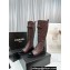 Chanel Lambskin & Patent Calfskin High Boots G45005 Burgundy 2023