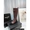 Chanel Lambskin & Patent Calfskin High Boots G45005 Burgundy 2023