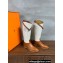 Hermes Jumping boots in calfskin Brown and printed H canvas 2023