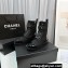 Chanel Tweed & Patent Calfskin Combat Boots G45005 Black 2023