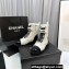 Chanel Tweed & Patent Calfskin Combat Boots G45005 White 2023