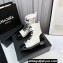 Chanel Tweed & Patent Calfskin Combat Boots G45005 White 2023