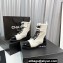 Chanel Tweed & Patent Calfskin Combat Boots G45005 White 2023