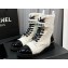 Chanel Tweed & Patent Calfskin Combat Boots G45005 White 2023