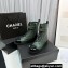Chanel Lambskin & Patent Calfskin Combat Boots G45005 Dark Green 2023