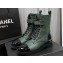 Chanel Lambskin & Patent Calfskin Combat Boots G45005 Dark Green 2023