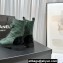 Chanel Lambskin & Patent Calfskin Combat Boots G45005 Dark Green 2023