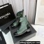 Chanel Lambskin & Patent Calfskin Combat Boots G45005 Dark Green 2023