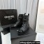Chanel Lambskin & Patent Calfskin Combat Boots G45005 Black 2023
