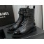 Chanel Lambskin & Patent Calfskin Combat Boots G45005 Black 2023