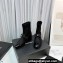 Chanel Heel 5.5cm Stretch Lambskin & Patent Calfskin Short Boots with Bow G40099 Glitter Black 2023
