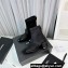 Chanel Heel 5.5cm Stretch Lambskin & Patent Calfskin Short Boots with Bow G40099 Glitter Black 2023