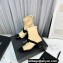 Chanel Heel 5.5cm Stretch Lambskin & Patent Calfskin Short Boots with Bow G40099 Apricot 2023