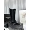 Chanel Logo Quilting Calfskin High Boots Brushed Black 2023