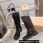 Miu Miu Leather Biker Boots Suede Black with straps and buckles 2023